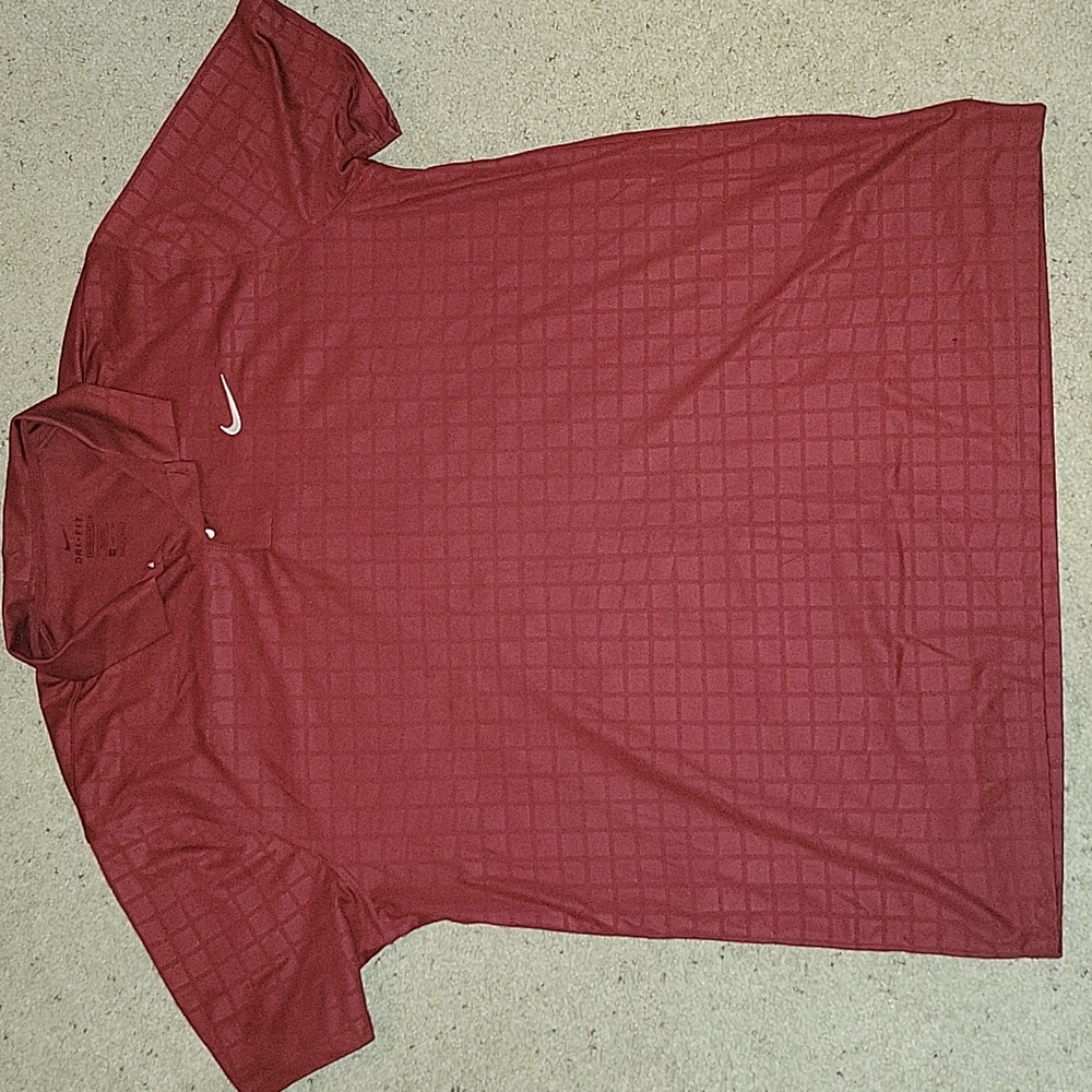 EUC Used Nike Dri-Fit XXLT 2XLT Tall Dark Red Maroon Short Sleeve Polo